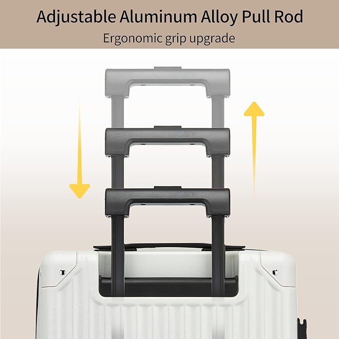 20 Inch Carry on Luggage,Airline Approved 22x14x9 Hard Shell Carry on Suitcase with 360° Spinner Wheels,TSA Lock and Lightweight Hardside Carry-on Luggage for Travel (White, 20 Inch)