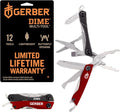 Gerber Gear Dime 12-in-1 Mini EDC Multitool - Needle Nose Pliers, Pocket Knife, Keychain, Bottle Opener - EDC Gear and Equipment, Gifts for Men - Red