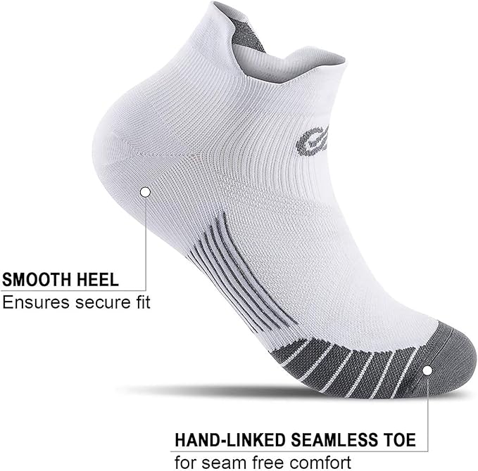 PAPLUS Ankle Compression Sock for Men and Women 2/4/6 Pairs, Low Cut Compression Running Sock with Ankle Support