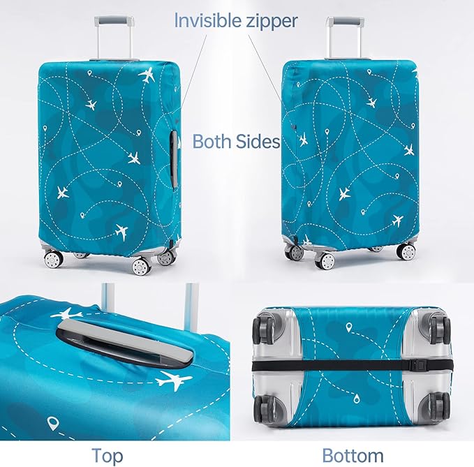 Travelkin Luggage Covers With Tag For Suitcases Tsa Approved,Suitcase Covers Protector Fit 18-32 Inch Luggage M(22-25inch suitcase)