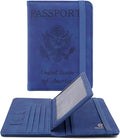 Melsbrinna Rfid Passport Holder for Travel women/Men, Cute Passport Wallet Rfid Blocking Card Slots, Rfid Passport Cover/CaseTravel Wallet, Passport Book Holder (1, Blue5)