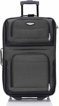 Travel Select Amsterdam 25-Inch Softside Expandable Rolling Upright Luggage, Lightweight 2-Wheel Suitcase with Push-Button Handle, Gray