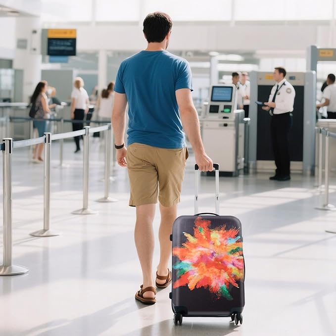 WUJIAONIAO Travel Luggage Cover Baggage Suitcase Cover Protector Skins 18-32 Inch (Graffiti, S (for 18-20 inch luggage))