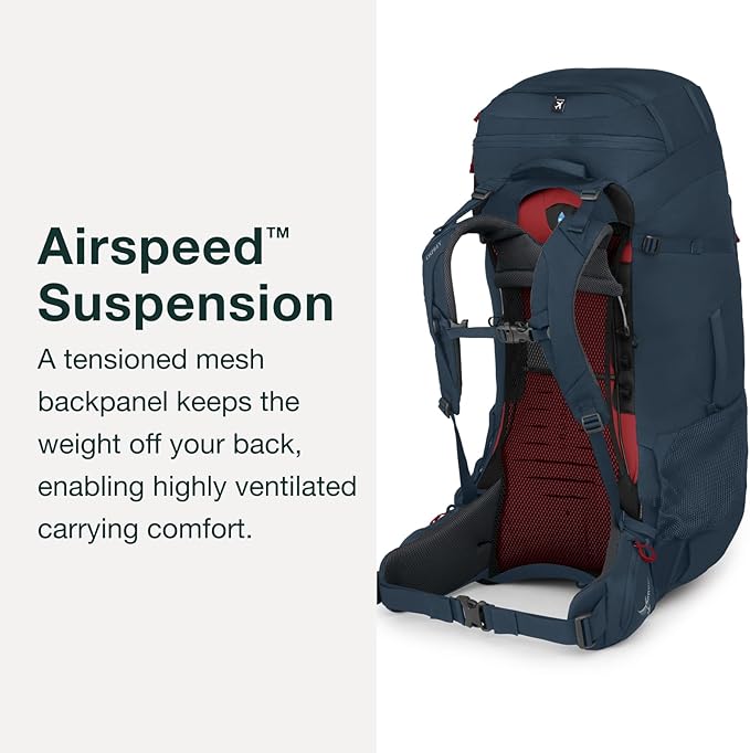 Osprey Farpoint Trek 75L Men's Travel Backpack, Muted Space Blue