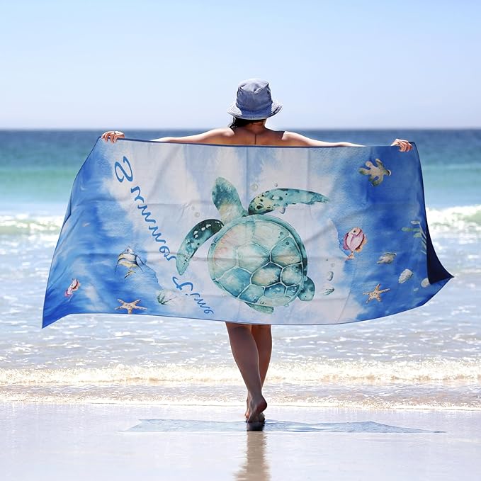 PY SUPER MODE 2 Pack Beach Towel - 75 x 35 inches Quick Dry Microfiber Beach Towels Oversized, Lightweight Soft and Absorbent Suitable for Swimming Pool Camping for Adults