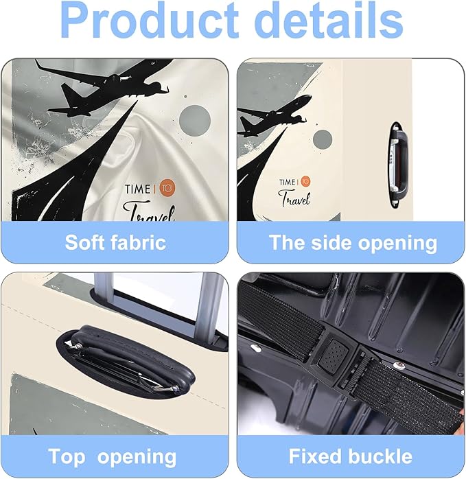 Travel Luggage Cover Washable Suitcase Protector Anti-Scratch,Stretchable Fit for 20-34Inch Luggage Durable Travel Bag Cover with Zipper Closure (L(28-30inch suitcase))