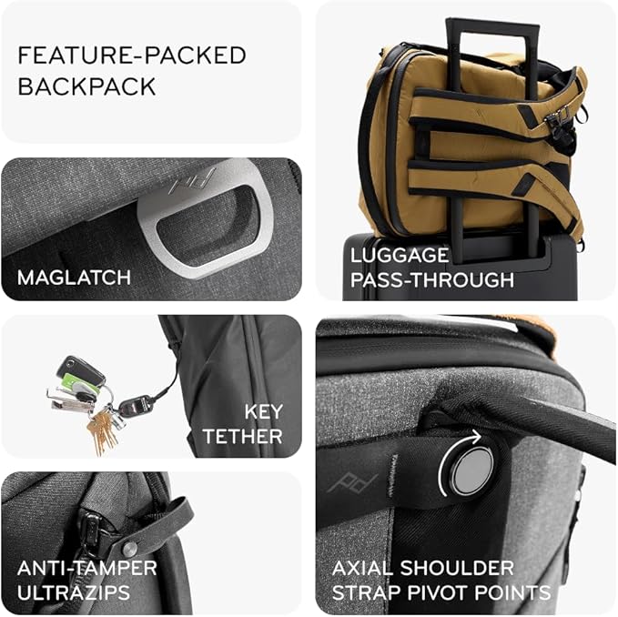 Peak Design Everyday Backpack V3 20L, Eclipse, MagLatch Top, Dual Side Access, FlexFold Dividers, Fits 15" Laptop, For Camera Carry, Daily Commutes or Travel, Versatile Backpack for Men and Women