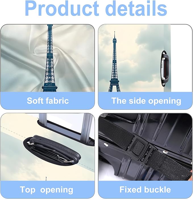 Luggage Cover Washable Suitcase Protector Anti-scratch Suitcase cover Fits 20-34 Inch Luggage (Grey, M(24-26inch suitcase))