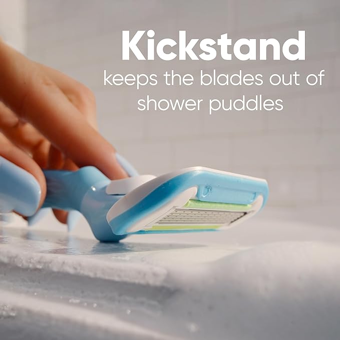 Gillette Venus Extra Smooth Razor for Women, Includes 1 Reusable Razor Handle + 4 Refills, 5-Bladed, Ergonomic No-Slip Gel Handle and Shower Holder