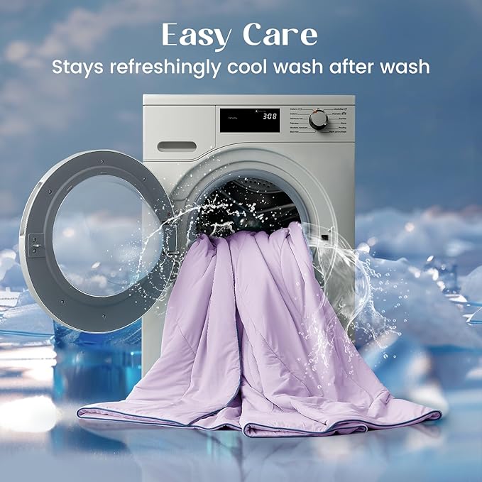 Dream Valley® Outlast® Deepsleep Cooling Comforter, Throw Size, NASA-Grade Space Technology Cooling Blanket for Hot Sleepers Night Sweats, Q-Max > 0.45 Aerocool™ Breathable, Lavender Fog, 60"x80"