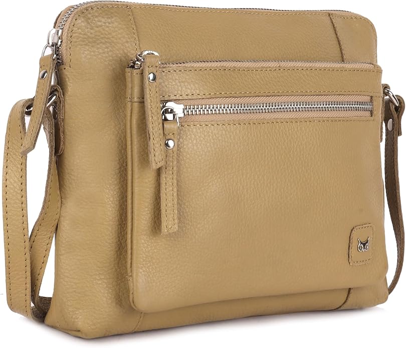 Wise Owl Accessories Small Soft Pebbled Real Leather Crossbody Handbags Purses Sling Crossover Shoulder Bag