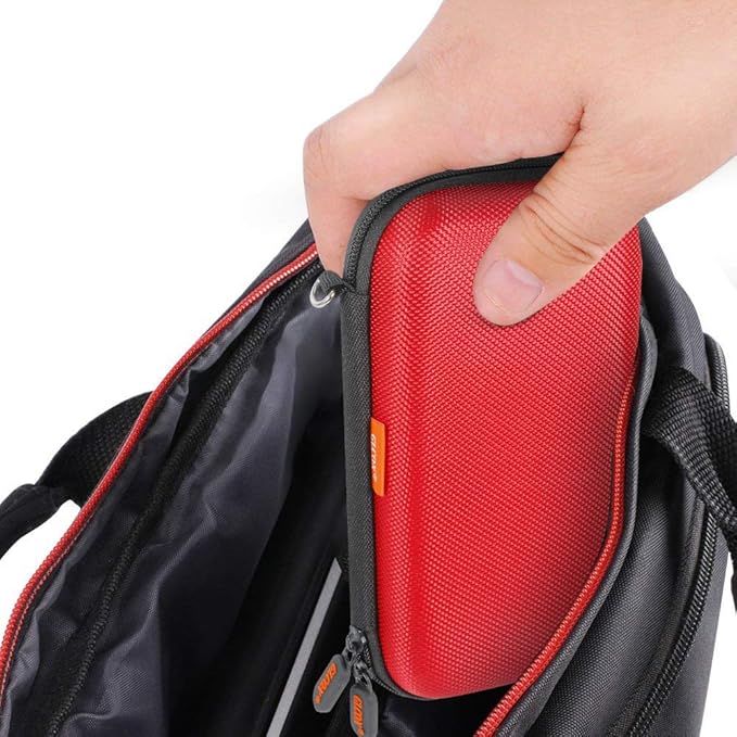 External Hard Drive Case - GLCON Shockproof EVA Carrying Case for WD My Passport Element Seagate Expansion Backup Toshiba 1TB 2TB 4TB - High Protection Portable Travel Electronic Power Bank Bag (Red)