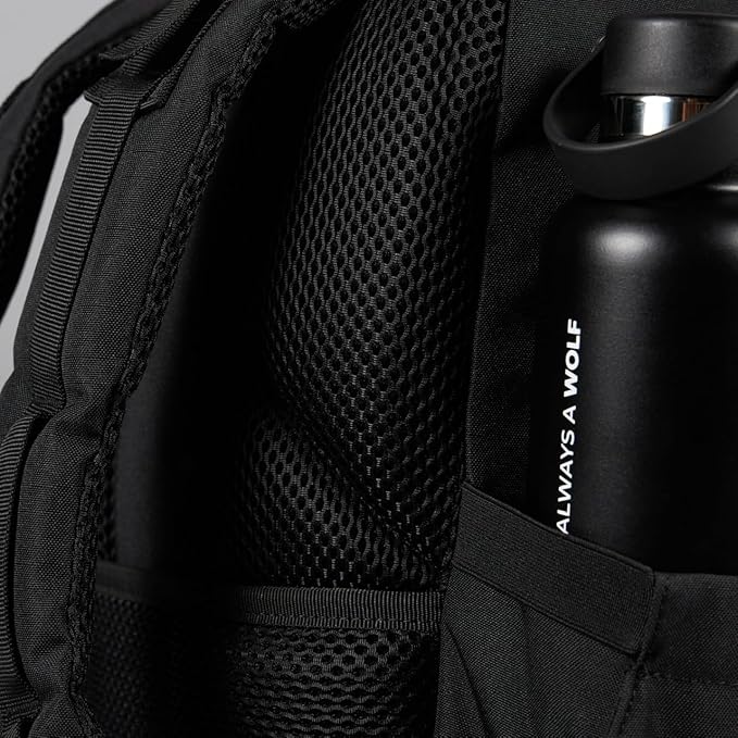 WOLFpak 15L Backpack - Alpha Black - Slim Everyday Carry Backpack for Men & Women, Water-Resistant Minimalist Daypack for Laptop & Travel