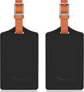 Travelambo Luggage Tags for Suitcases Faux Leather Privacy Protection 2 Pack Bag Tags Travel Accessories Essential, Cross Black