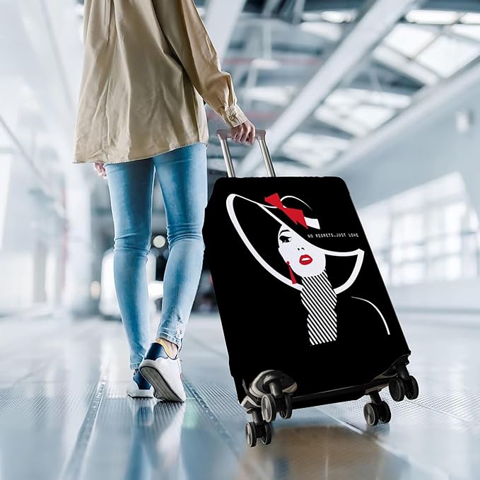 Travel Luggage Cover Suitcase Protector Fits 18-32 Inch Wheel Covers PatternedTravel Related Items Flower Luggage Protector Elastic M