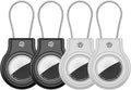 Waterproof Airtag Holder,4 Pack Airtag Case with Secure Lock,Airtags Keychain for Apple Air tags,Anti-Lost Protective Case Air tag Accessories for GPS Tracker Luggage,Bag,Key,Pet-Black/Black/Gray/Gray