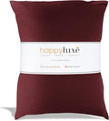 Happyluxe Odyssey Travel Pillow for Long Flights - Soft, Small, Alternative to Down and Memory Foam. 17 x 13in - Made in The USA, Cabernet Red Airplane Pillow for Adults Sleeping, Camping or Nap