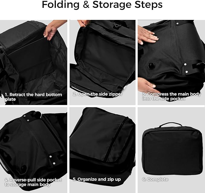 110L/120L Rolling Duffel Bag with Wheels - 28" No-Sag Design for Heavy Loads, Waterproof Travel Duffel w/Shoulder Straps and Dividers, Foldable Lightweight Design for Camping/Cargo/Air Travel