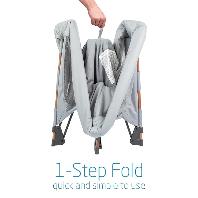 Maxi-Cosi Swift Lightweight Portable Playard, 1-Step Fold Playpen with Travel Bag, 2-Stage Mattress for Newborn to Toddlers, Essential Grey