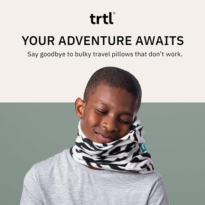 trtl Pillow - Scientifically Proven Super Soft Neck Support Travel Pillow - Machine Washable (Aqua Pop, Junior)
