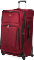 SwissGear Sion Softside Expandable Luggage, Burgundy, Checked-Large 29-Inch