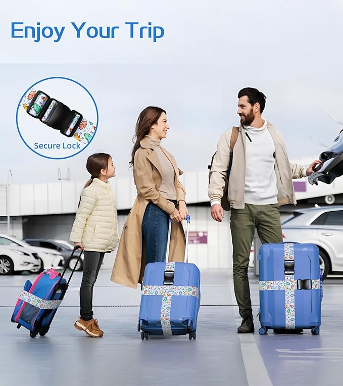 Luggage Straps for Suitcases Travel Belt Luggage Band Heavy Duty Traveling Luggage Identifier Cute Women Girls Unique Accesory,