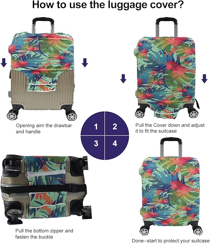 Travel Luggage Cover, Suitcase Protector Bag Fits 29-30 Inch Luggage Colorfulmaple