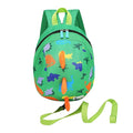 DB Dinosaur Toddler Mini Backpack with Leash, Children Kids Baby Harness Bookbag (Green)