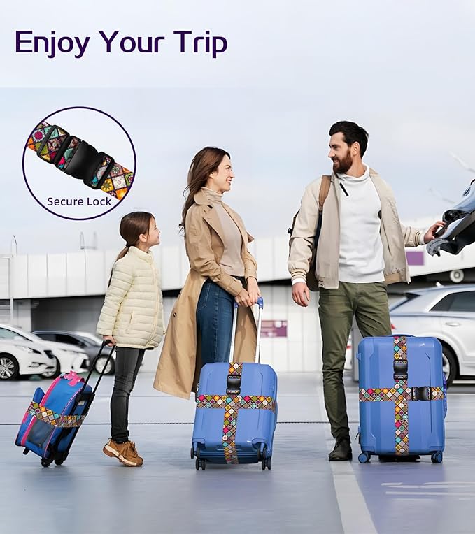 Luggage Straps for Suitcases Travel Belt Luggage Band Heavy Duty Traveling Luggage Identifier Cute Women Girls Unique Accesory,