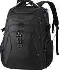 KROSER Travel Laptop Backpack 18.4 Inch XXXL Gaming Backpack with Hard Shell Saferoom RFID Pockets Water-Repellent Business College Daypack Stylish Laptop Bag for Men/Women-Black