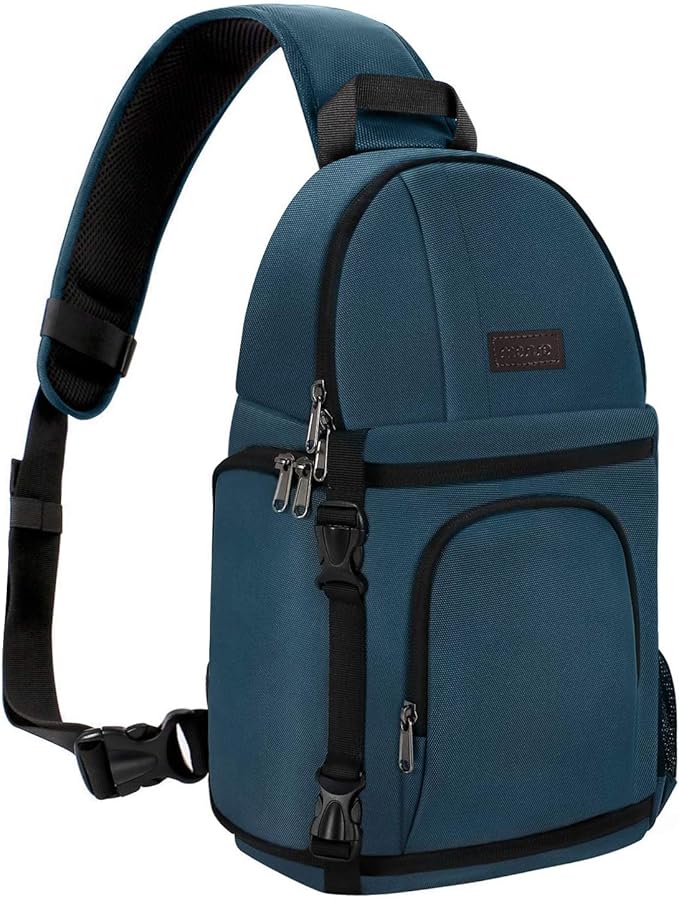 MOSISO Camera Sling Bag, DSLR/SLR/Mirrorless Camera Backpack Case Shockproof Photography Backpack with Tripod Holder & Removable Modular Inserts Compatible with Canon/Nikon/Sony/Fuji