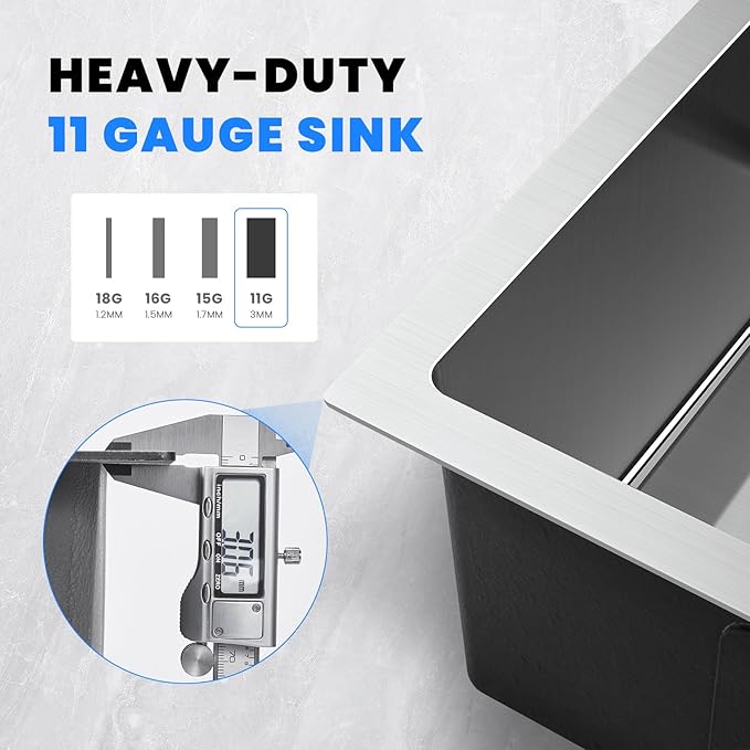 POPFLY 23 Inch Drop In Kitchen Sink, 23×18 Inch Top mount Small Bar Prep Sink,18 Gauge Stainless Steel 9 Inch Deep Single Bowl Utility Sinks with 2 Holes, Brushed