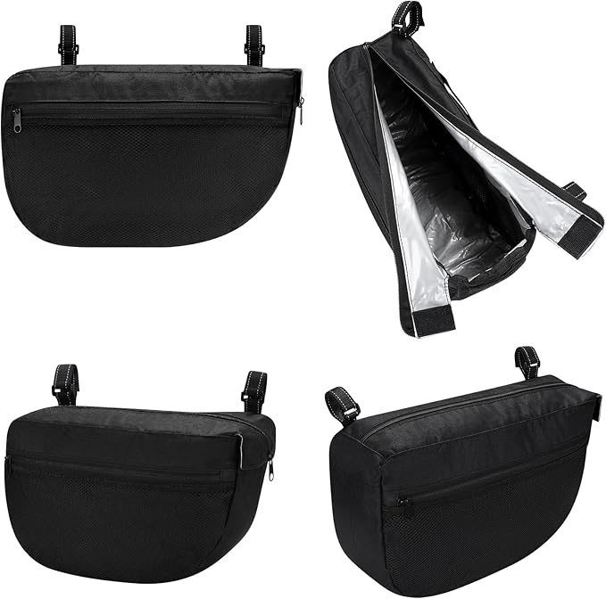 Accmor Insulated Side Sling Stroller Saddle Bag Organizer, Universal Stroller Organizer, Stroller Bag Caddy Organizer, Black