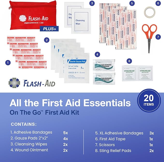 Mini First Aid Kits – 2-Pack Compact Travel IFAKs for Emergency Preparedness, Hiking, Camping, Road Trips, School, and Everyday Use – Portable, Lightweight, and Reusable First Aid Supplies in Pouch