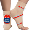 KEMFORD Ankle Compression Sleeve with Cooling Effect - Plantar Fasciitis Braces - Open Toe Compression Socks for Swelling, Sprain, Neuropathy, Arch Support for Men and Women - M, Beige