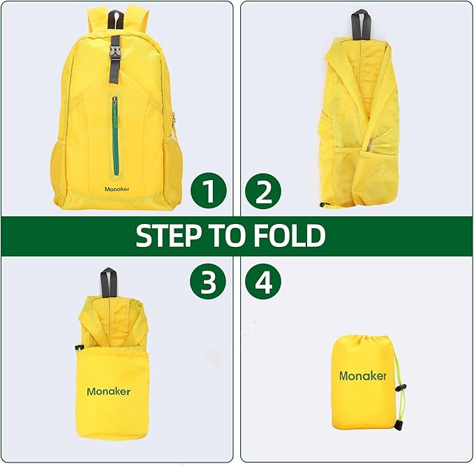 Ultralight 20L Foldable Backpack, Multi-Pocket Design, Compact to Palm-Sized, Ideal for Hiking, Travel & Daily Use
