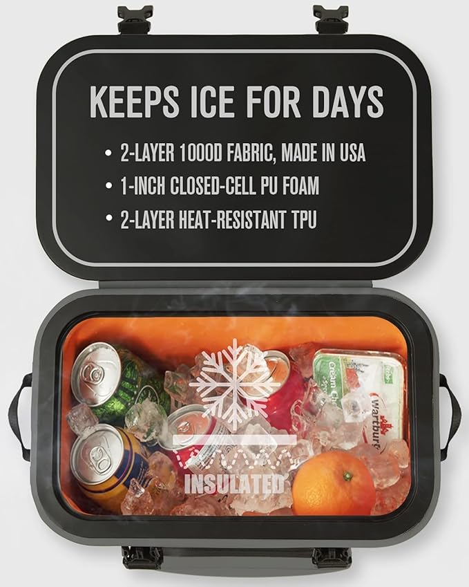 Magnetic Soft Cooler, Zipperless Soft Sided Cooler Bag for Men & Women, Insulated Backpack Coolers for Tailgating, Beach, Lunch, Picnic, Kayak