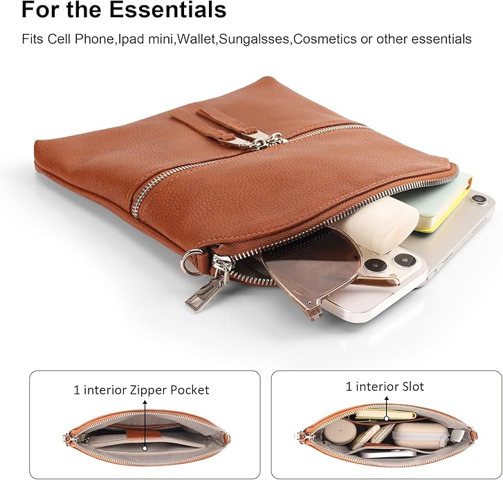 befen Genuine Leather Small Crossbody Purses for Women Travel Cross Body Bags Lightweight with Adjustable Shoulder Strap