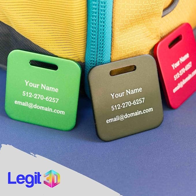 Custom Metal Luggage Tags (3 or 6 Pack) - Personalized Unique Suitcase & Backpack Travel, Durable, Waterproof & Heavy Duty (Blue)