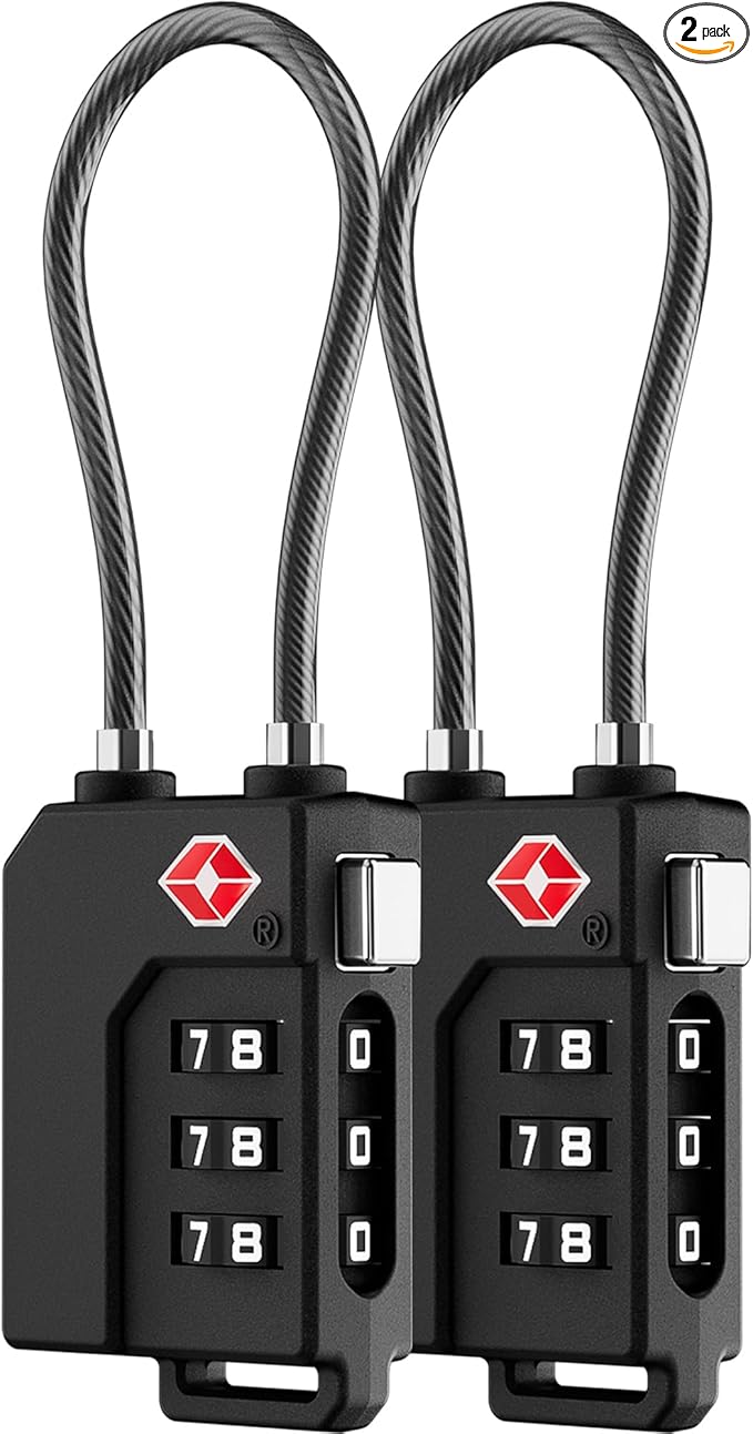 LUGGEX TSA Locks for Luggage, Suitcase Locks TSA Approved, Luggage Locks, Ease of Use & Durable