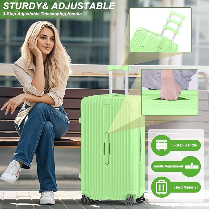 Krute Carry on Luggage 20 inch Suitcases with Spinner Wheels Airline Approved PC+ABS Hard Side Luggages with TSA Lock