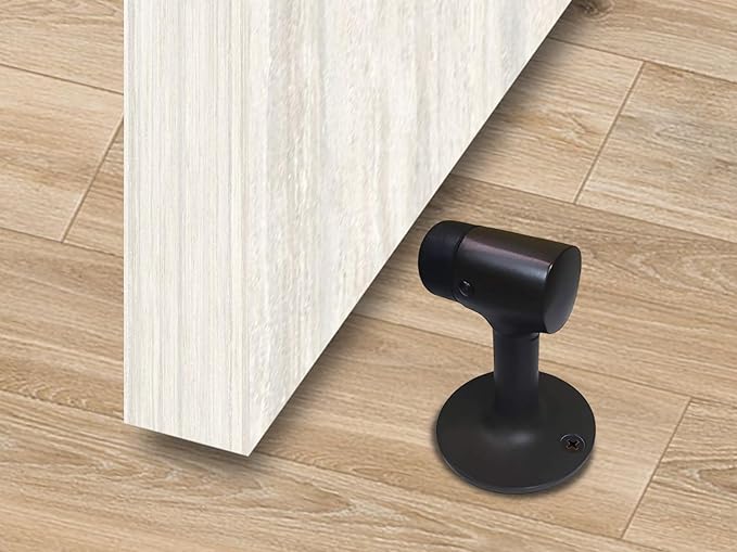 QCAA Solid Brass Door Stop, 3" Height, US10B ORB(Oil-Rubbed Bronze), Made in Taiwan, 1 Pack