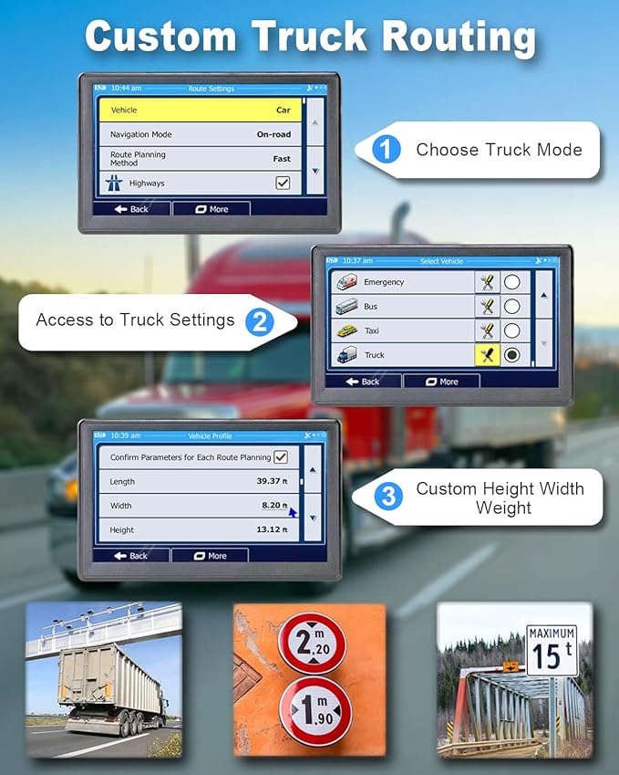 OHREX N800 GPS Navigator for Car with Bluetooth, 7” Truck GPS Commercial Drivers, 2025 Maps (Free Lifetime Updates), Semi Trucker GPS Navigation Systems, Custom Truck Routing