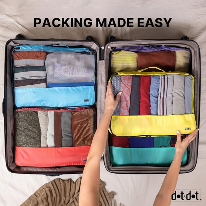 Medium Packing Cubes for Suitcases - 5 Pcs set of Packing Cubes for Travel Carry on Suitcase Organizer Bags - Travel Cubes Organizer Bags for Luggage