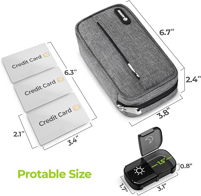 AUVON Canvas Bag XL Weekly Pill Organizer 2 Times a Day, Travel Pill Box 7 Day with One-Side Large Opening, AM PM Pill Case with Portable Cloth Bag for Supplements, Vitamins, Fish Oils