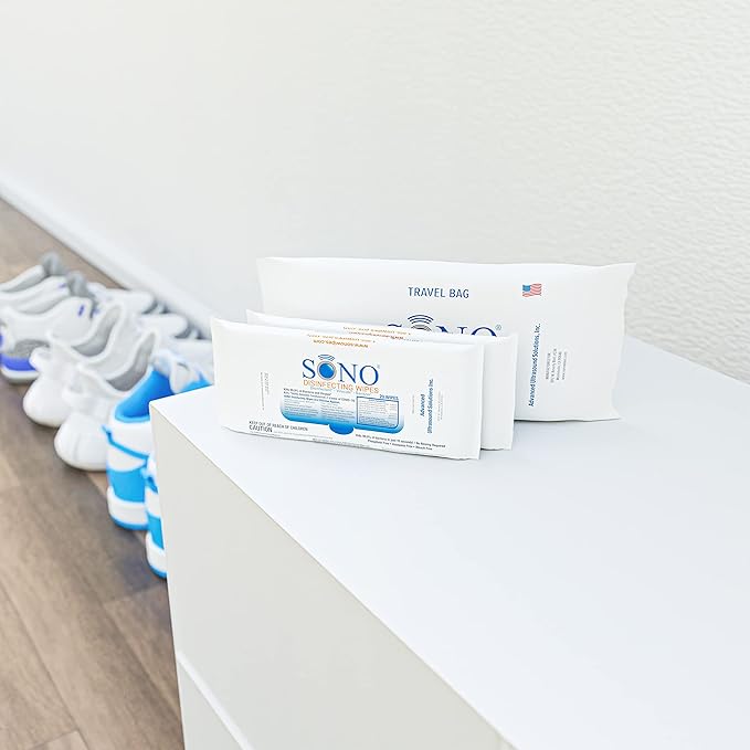 SONO Multi-Surface Disinfecting Wipes - 40 Count (Pack of 2) + Sanitizer, Shoe Cleaner & Sanitizer Kit, Quick Clean and Stain Removal, Sneaker Cleansing Travel Pack