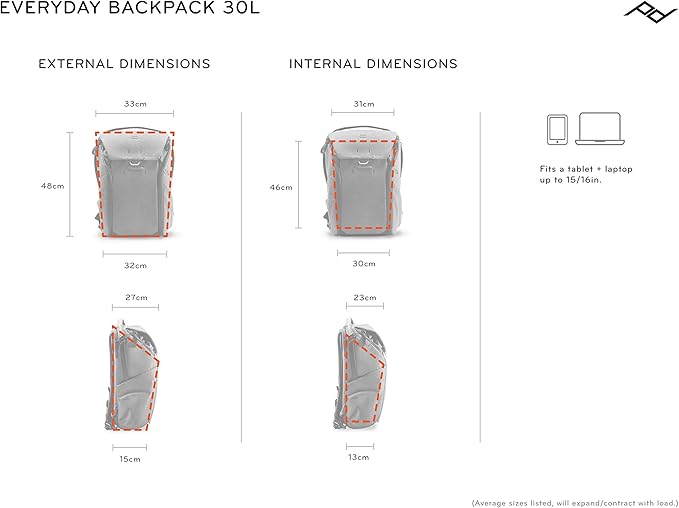 Peak Design Everyday Backpack 30L, Black, MagLatch Top, Dual Side Access, FlexFold Dividers, Fits 15" or 16" Laptop, For Camera Carry, Daily Commutes or Travel, Versatile Backpack for Men and Women