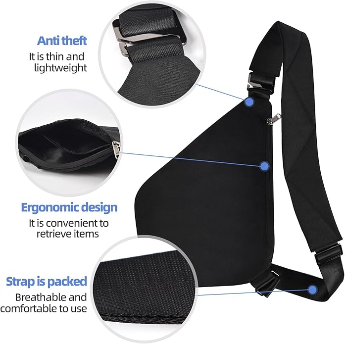 Anti Theft Crossbody Bag,Anti Theft Travel Bag for Women Men,Sling Crossbody Bag for Travel, Sport, Work