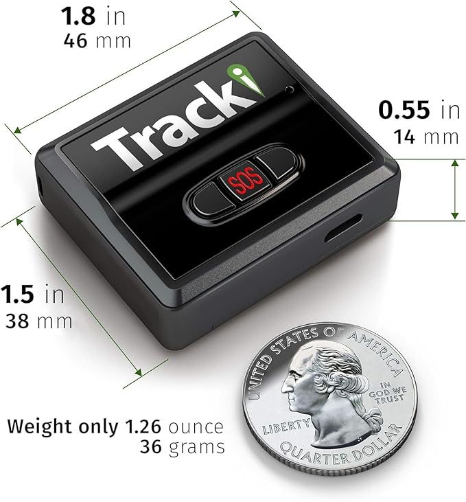 Tracki GPS Tracker for Vehicles, Car, Kids. Subscription Needed. US-Made Tech. 4G LTE GPS Tracking Device. Unlimited Distance, US & Worldwide. Small (Tracker) (Tracker 6-mo Subscription Incl.)