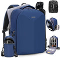 RAINSMORE Camera Backpack Hard Shell for DSLR/SLR Waterproof Camera Bag with Laptop Compartment 15.6 Inch Professional Camera Case with Rain Cover Photography Backpack Bag with Camera Lens Case Blue